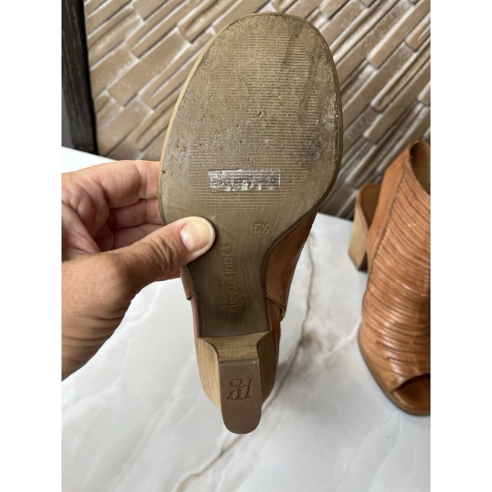 PAUL GREEN Cayanne Peep Toe Sandal Heels BOOTIE Leather Brown Sz Uk 5.5 Us 8 - Picture 8 of 8